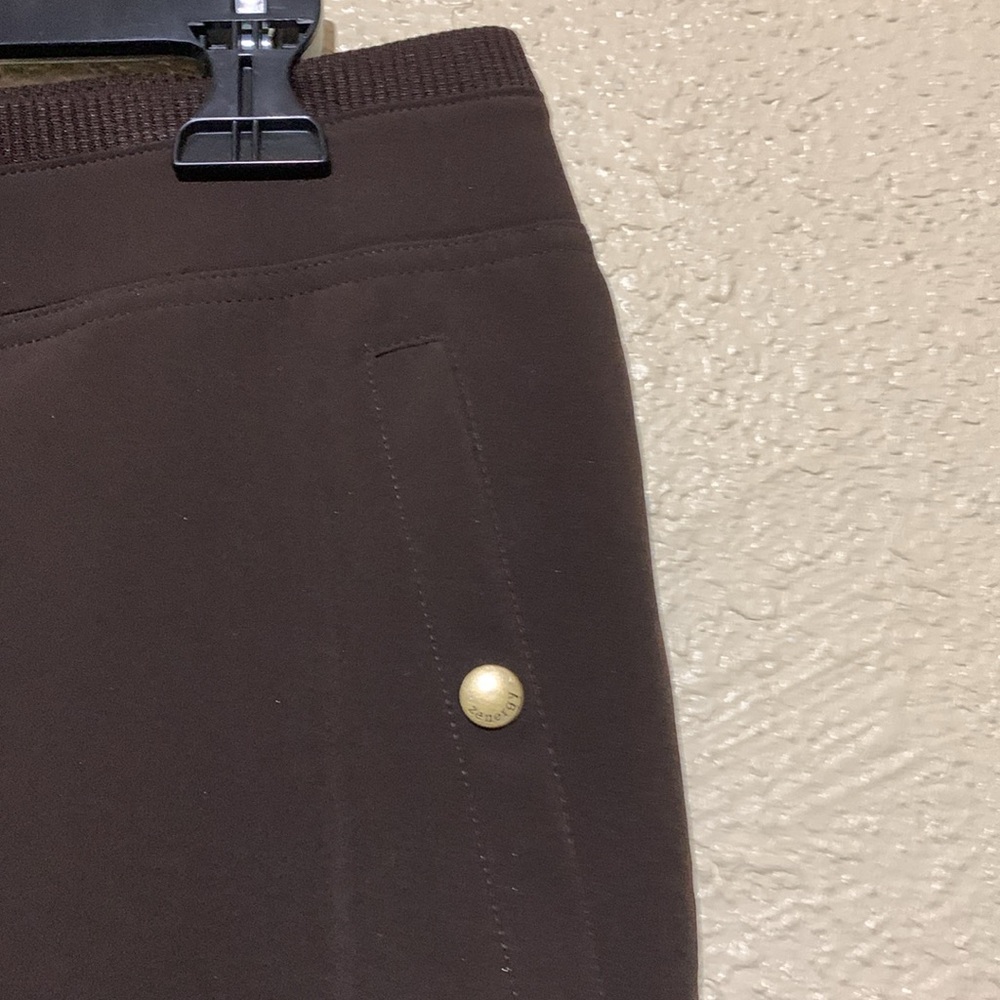 Zenergy Pants Size 2 L Brown Light Weight Pockets Pull On Pockets Polyester - Picture 7 of 14